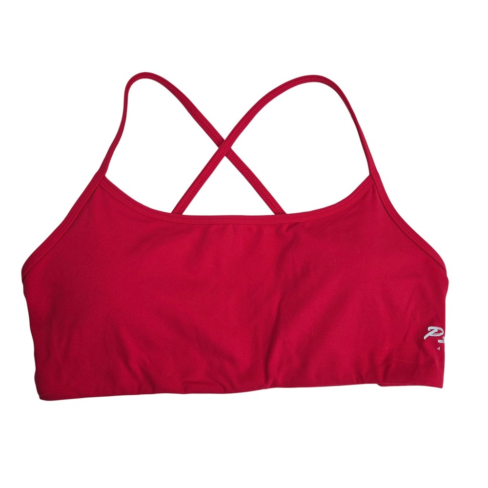 Peachy Athletic Aeris Sports Bra Sz L Red-Pink Strappy Back‎